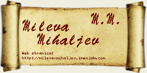 Mileva Mihaljev vizit kartica